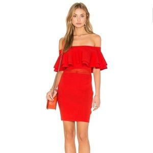 Endless Rose Off the Shoulder Red Ruffle Dress